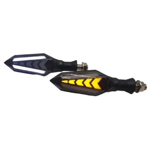 Bike Indicator Slide Arrow Running Style With Lava Drl White & Yellow - 2 Pcs Set 2