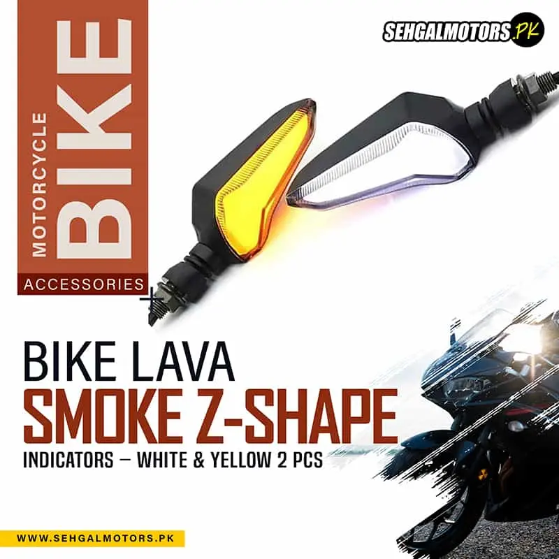 Bike Lava Smoke Z-Shape Indicators – White & Yellow 2 Pcs 1
