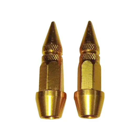 Bike Motorcycle Bullet Tire Tyre Air Valve Nozzle Caps Golden Color 2