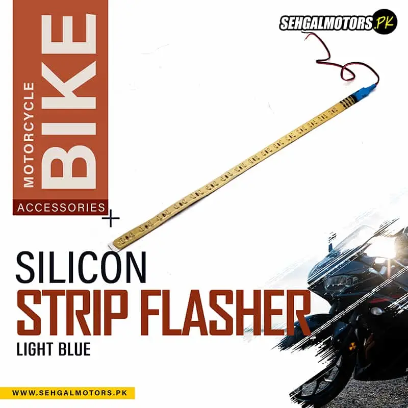 Bike Silicon Strip Flasher Light Blue 1