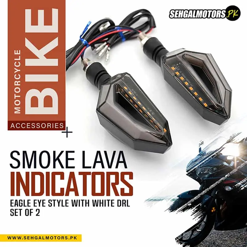 Bike Smoke Lava Indicators – Eagle Eye Style With Drl (Set Of 2) 1