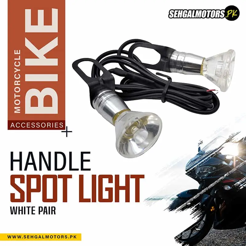 Bike Spot Light For Handle White Pair 1