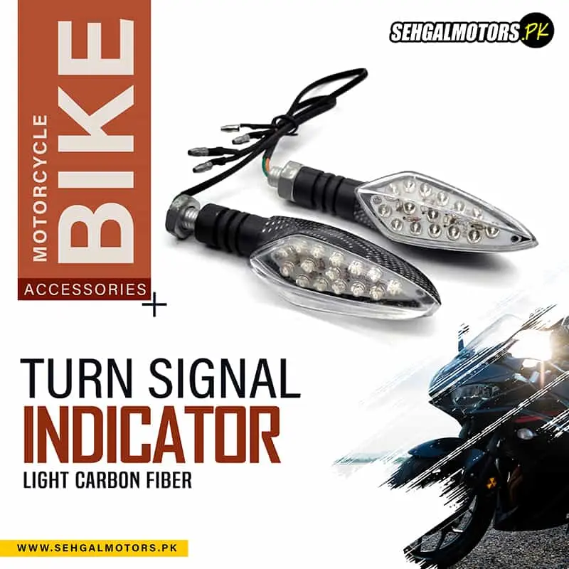 Bike Turn Signal Indicator Light Carbon Fiber Design B 1