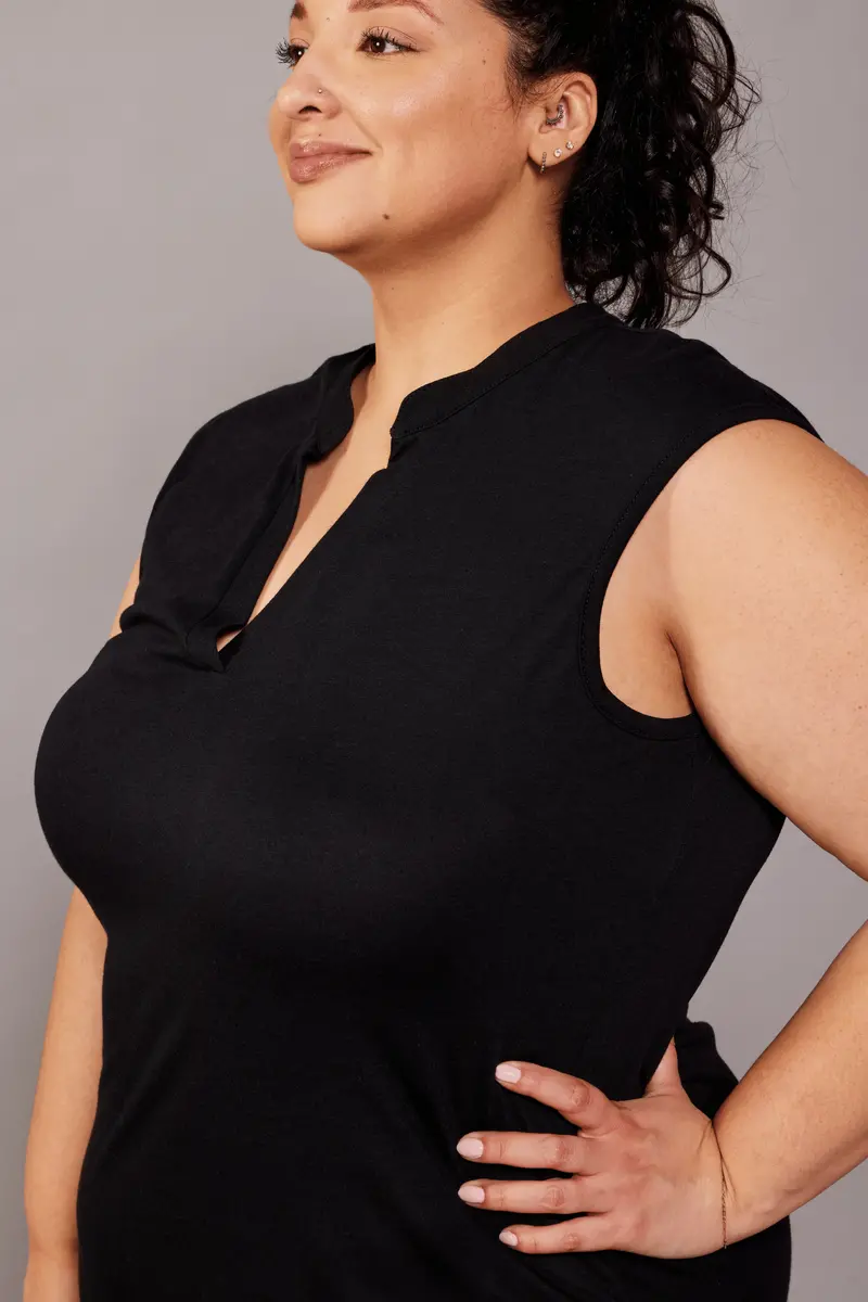 Blouse Longue Sans Manche - Noir 1