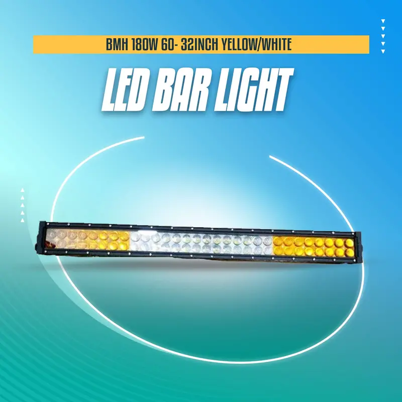 Bmh 180W 60 Led Bar Light - 32Inch Yellow/White 1