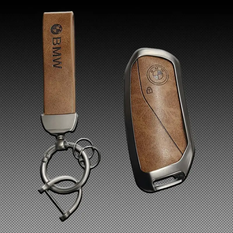 Bmw 3/5/7 Series Zinc Alloy Key Case With Leather Strap 1