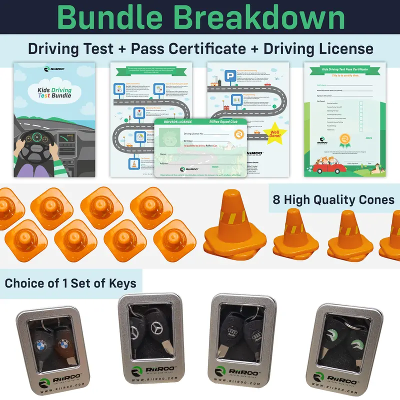 Bmw Driving Test Kit - Certificate - License - Cones - Set Of Keys Bundle 2