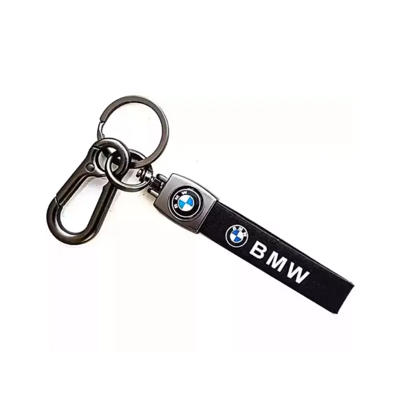 Bmw Leather Strip Keychain With Logo Black 1