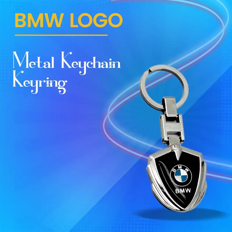 Bmw Metal Keychain Keyring - Black And Chrome 1