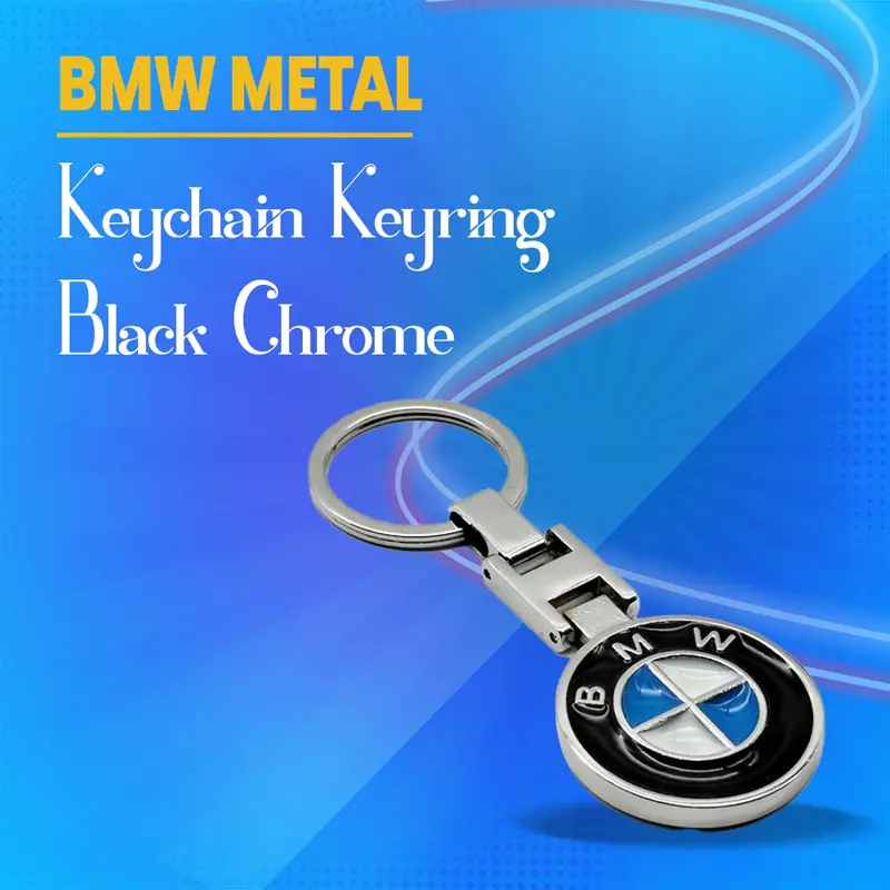 Bmw Metal Keychain Keyring Black Chrome 1