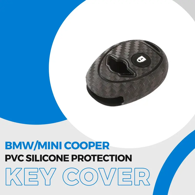 Bmw Mini Cooper Pvc Silicone Key Cover Carbon Fiber 2001-2010 1