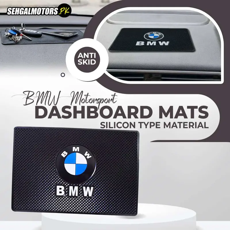 Bmw Motorsport Anti-Skid Nonslip Dashboard Mats - Silicon Type Material | Car Anti Slip Mat 1