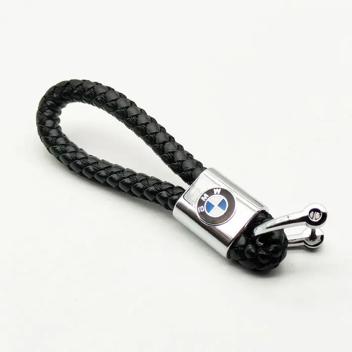 Bmw Premium Leather Rosary Keychain Keyring - Black 2
