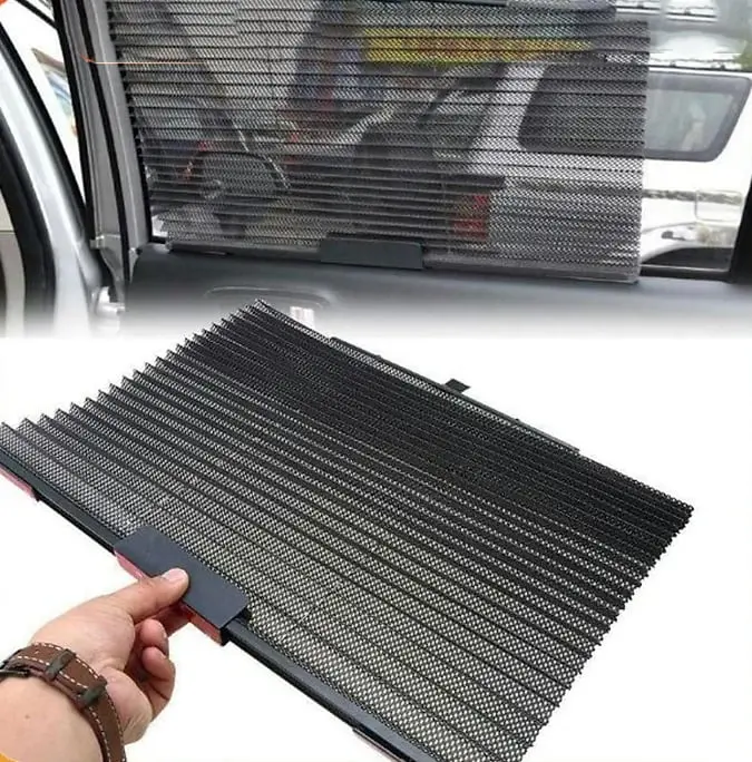 Bmw Type Folding Realing Side Sunshade - Pair - Auto Window Curtains | Retractable Shades | Sun Shade | Parda 1
