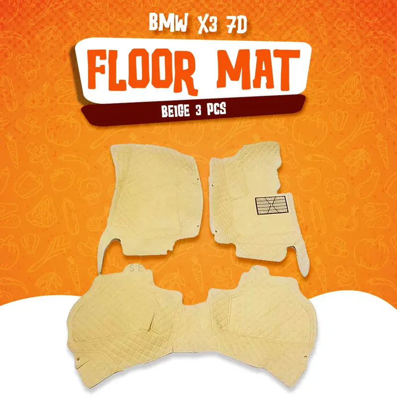 Bmw X3 7D Floor Mats - Beige - 3 Pcs Set - Model 2012-2018 1