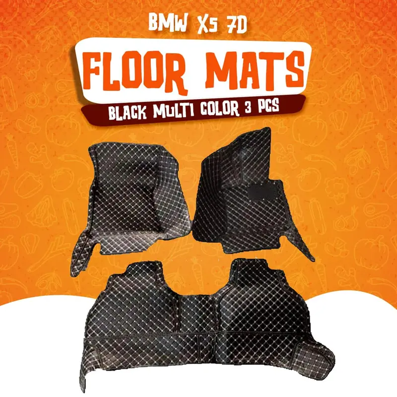 Bmw X5 7D Floor Mats - Black - 3 Pcs Set - Model 2013-2018 1