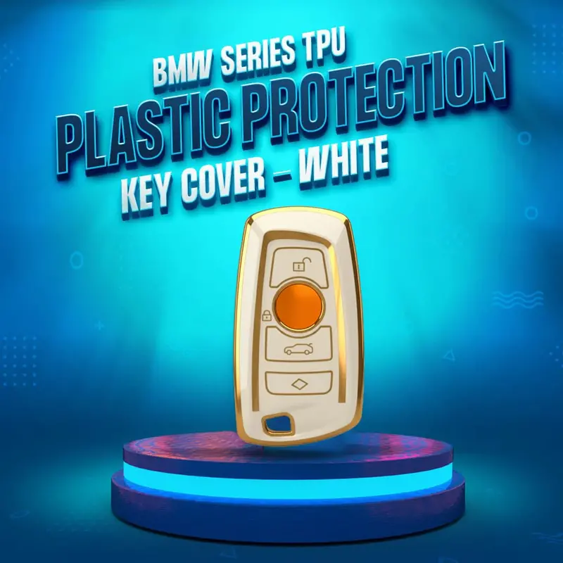 Bmw X5/F15/X6/F16/G30/7 Series/G11/X1/F48/F39 Series Tpu Plastic Protection Key Cover 4 Button - White 1