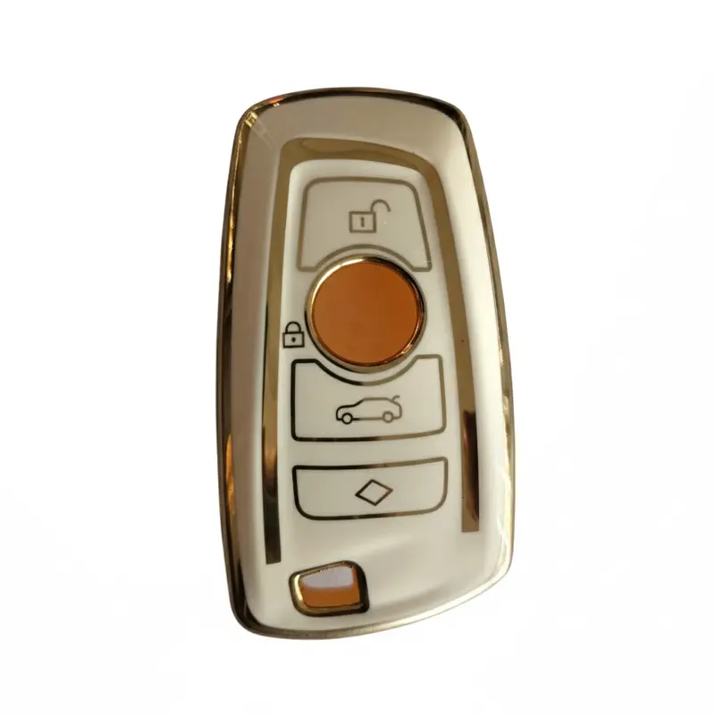 Bmw X5/F15/X6/F16/G30/7 Series/G11/X1/F48/F39 Series Tpu Plastic Protection Key Cover 4 Button - White 2