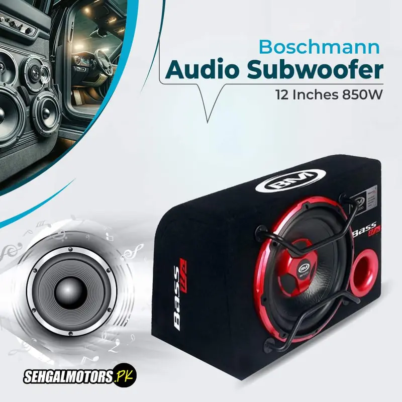 Boschmann 12 Inches 850W Audio Subwoofer (Bw-1P128a) - Genuine Bass Tube Stereo System With Builtin 2 Channel Amplifier 1
