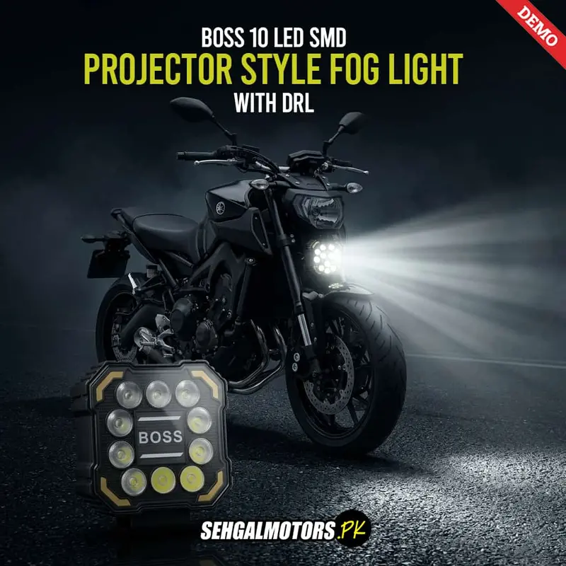 Boss 10 Led Smd Projector Style With Drl Fog Light For Bike 1