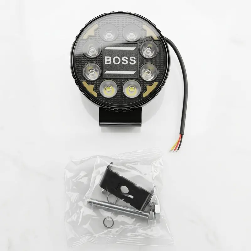 Boss Round Shape 8 Led Smd Projector Style With Drl Fog Light - For Bike 2