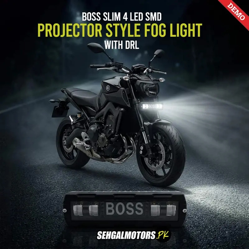 Boss Slim 4 Led Smd Projector Style Fog Light With Drl For Bikes 6001 1