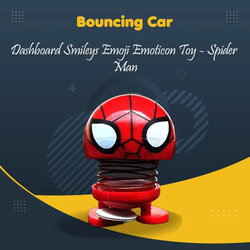 Bouncing Car Dashboard Smileys Emoji Emoticon Toy - Spider Man 1