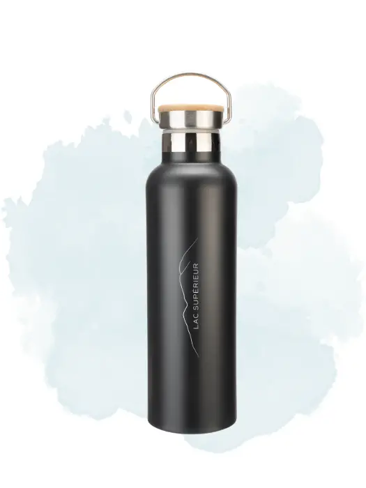 Bouteille Isotherme Double Paroi- Noir 750Ml- Serie Lac Superieur 1