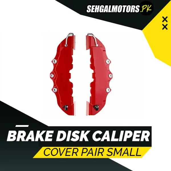 Brake Disk Caliper Cover Pair Small - Car Disc Brake Caliper | 3D Word Red Brake Cover 1
