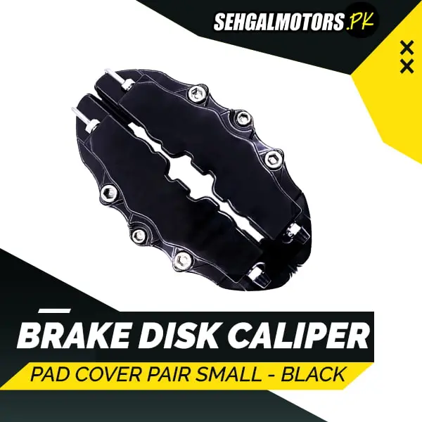 Brake Disk Caliper Pad Cover Pair Small - Black 1