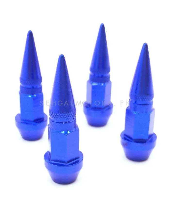 Bullet Tire Tyre Air Valve Nozzle Caps Blue Color 2