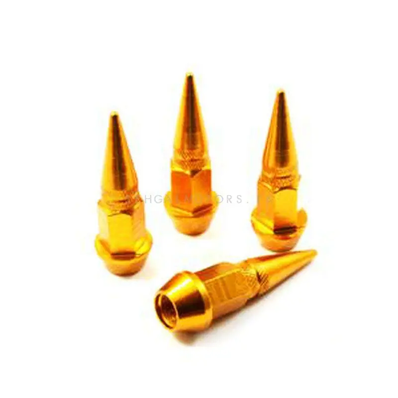 Bullet Tire Tyre Air Valve Nozzle Caps Golden Color 2