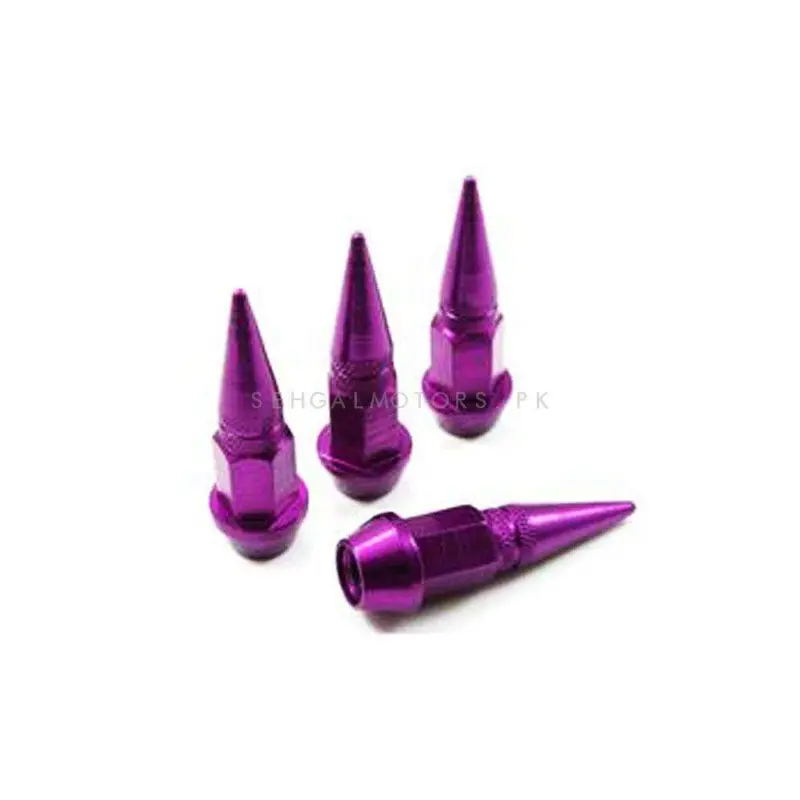 Bullet Tire Tyre Air Valve Nozzle Caps Purple Color 2