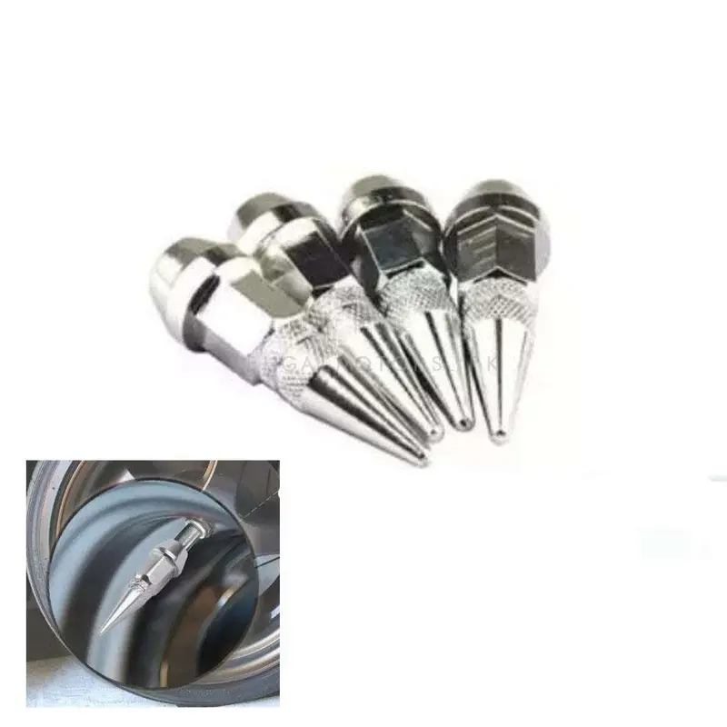 Bullet Tire Tyre Air Valve Nozzle Caps Silver Color 2