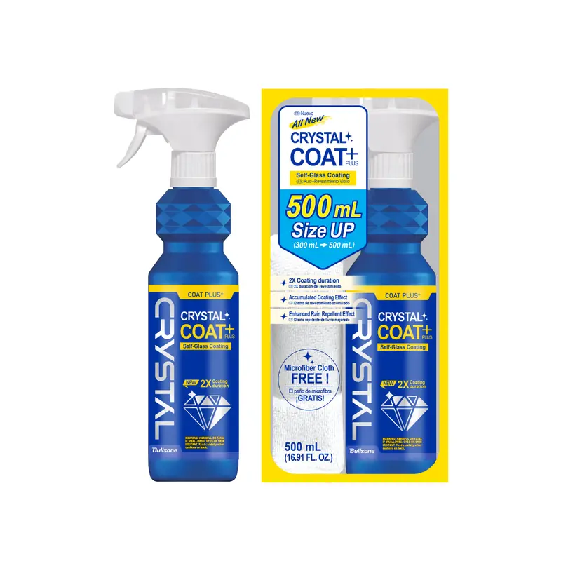Bullsone Crystal Coat Plus 500Ml Self-Glass Car Wax Coating, Rain Repellent (2022 Edition) 1