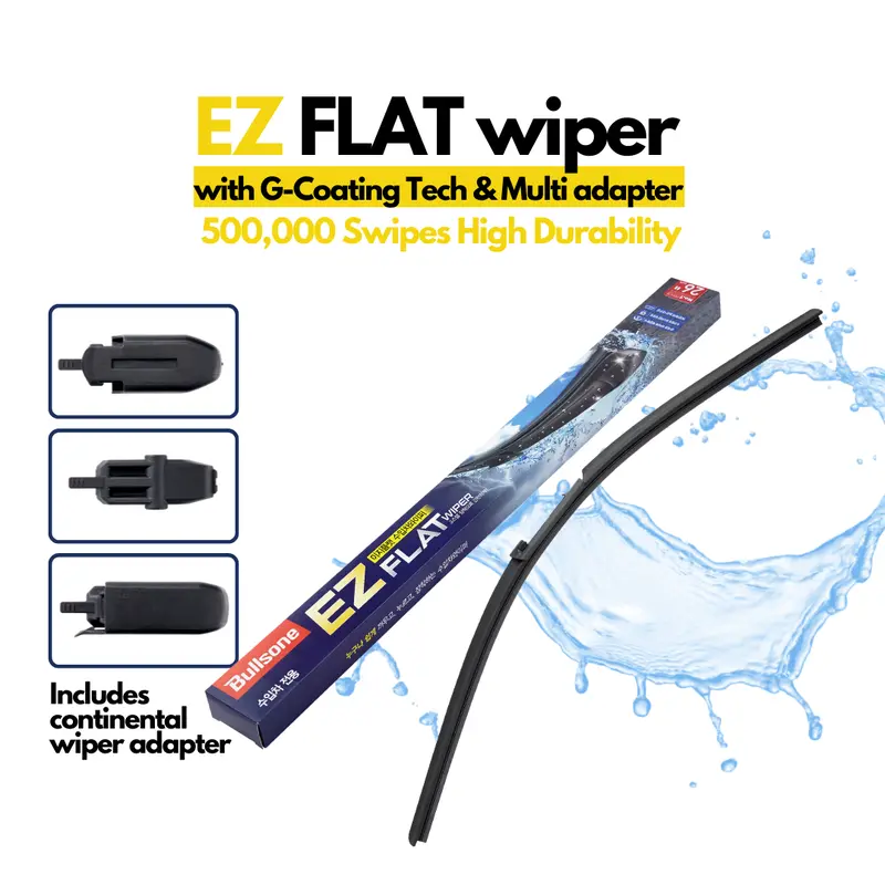 Bullsone Ezflat Wiper For Continental Car Vehicle Wiper Blades Audi Bmw Merc Vw Ford Volvo Jaguar - 650Mm (26 Inch) 1