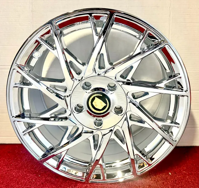 Burst Chrome 17" X 7.5" Wheels Set Of 4 5X115 Fits Most Cadillac 1