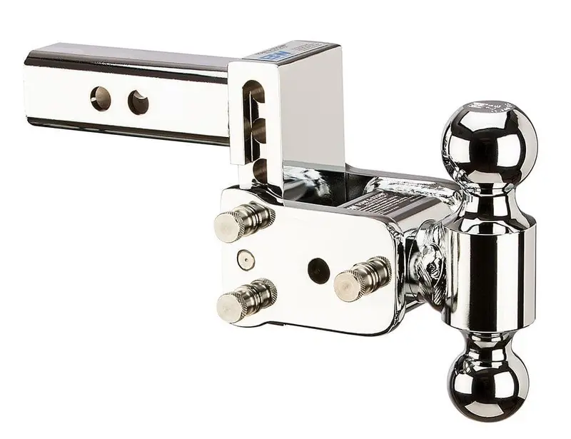 B&W Hitches B&W Tow And Stow Dual Ball 2" Adj Ball Mount 3" Drop/3-1/2" Rise, Chrome 1