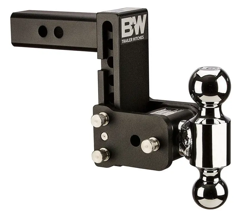 B&W Hitches B&W Tow And Stow Dual Ball 2" Adj Ball Mount 5" Drop/5-1/2" Rise, Black 1