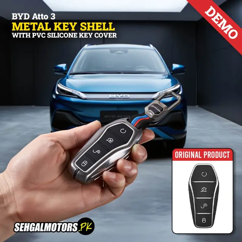 Byd Atto 3 / Shark 6 Metal Key Shell With Pvc Silicone Key Cover 2025 - 2026 1