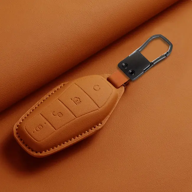 Byd Atto 3 / Shark 6 Tpu Key Cover Camel 2025-2026 - - Leather Texture 1