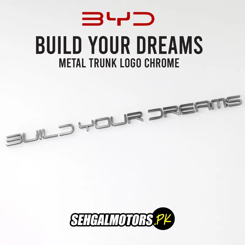 Byd Build Your Dreams Metal Trunk Logo Chrome 1