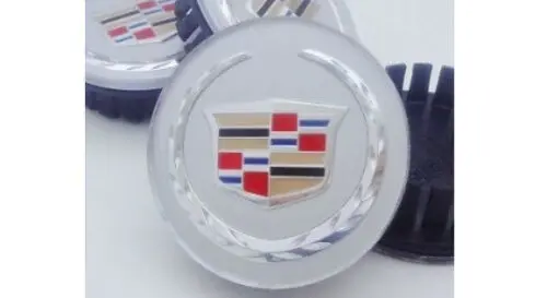 Cadillac 2 5/8Th" Oem Chrome Wreath And Crest Silver Center Caps Set Of 4 1