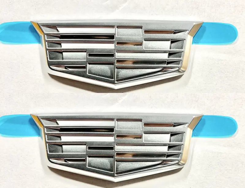 Cadillac Chrome Fender Crest Emblem Pair Smaller Size 3" 1