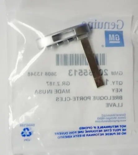 Cadillac Key Blank Factory Gm #20765513 1