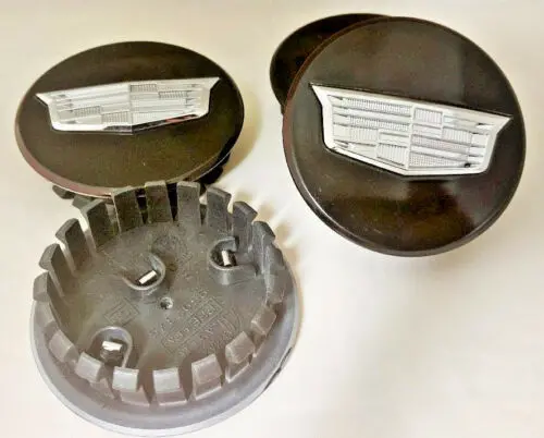 Cadillac New Style Black Center Caps Chrome New Style Crest Xt4 Xt5 Xt6 Ct5 Ct6 Set Of 4 1