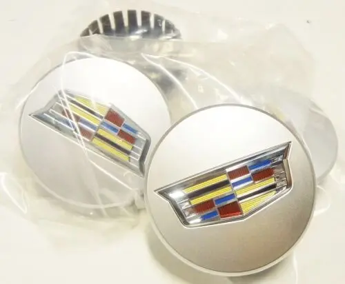 Cadillac New Style Silver Center Cap With Colred Chrome Crest Xt4 Xt5 Xt6 Ct5 Ct6 Set Of 4 Flat 2