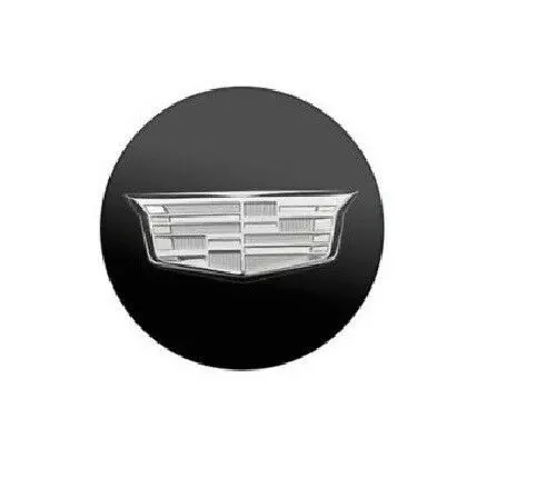 Cadillac New Style Single Black Center Cap With Chrome Crest 19329257 1