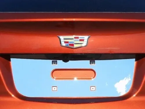Cadillac Xt4 Polished Stainless Steel Rear License Plate Trim 1