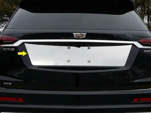 Cadillac Xt6 Polished Stainless Steel Rear License Plate Trim 1